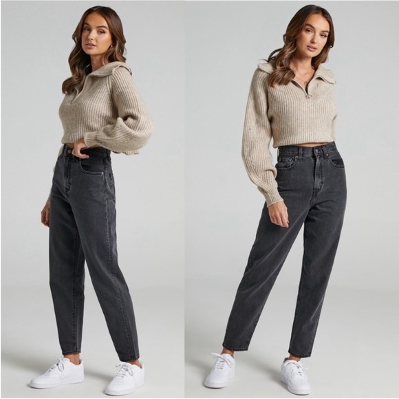 Levi's High Loose Taper Jeans Women’s Size 34 Lose Control Black - Picture 14 of 16